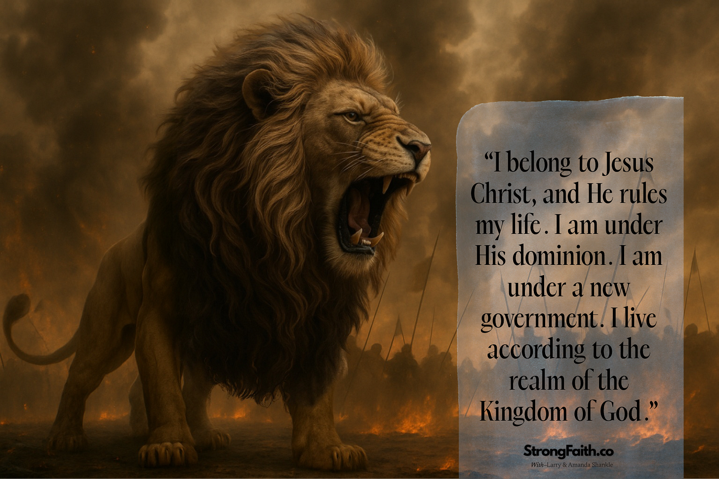 I belong to Jesus Christ, and He rules my life. I am under His dominion. I am under a new government. I live according to the realm of the Kingdom of God.