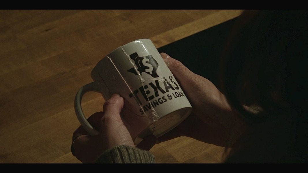 Geri sees that Walker has put her mug together badly on 4.03. Geri sees that Walker has put her mug together badly on 4.03.