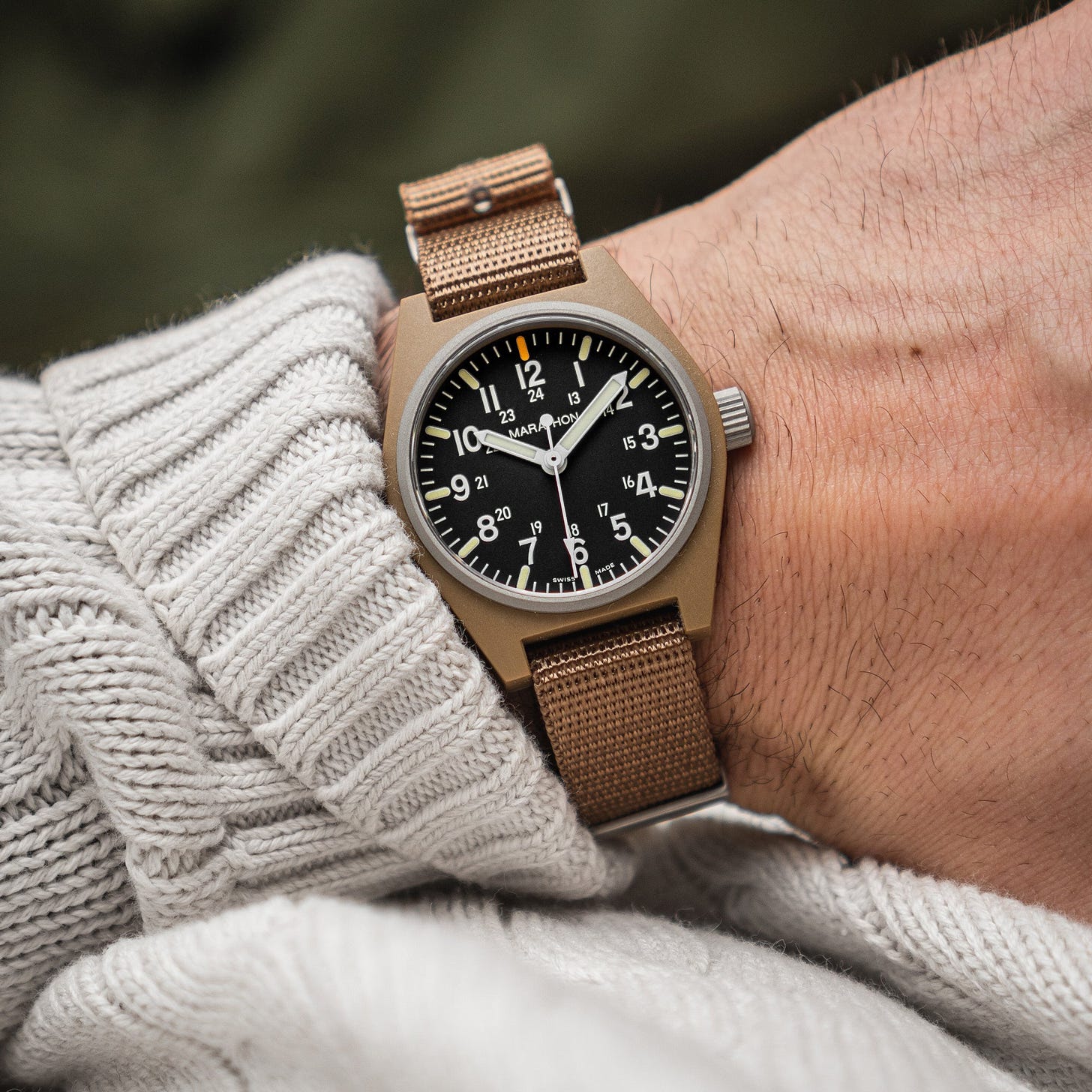Desert Tan General Purpose Quartz with MaraGlo (GPQ) - 34mm – Marathon  Watch North America