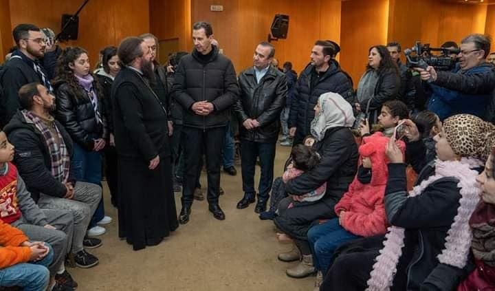 Το προεδρικό ζεύγος στο ελληνορθόδοξο Μητροπολιτικό Ναό Προφήτη Ηλία στο Χαλέπι