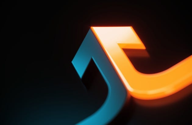 Arrow Symbols Merging On Dark Background - Mergers Concept Arrow Symbols Merging On Dark Background - Mergers Concept