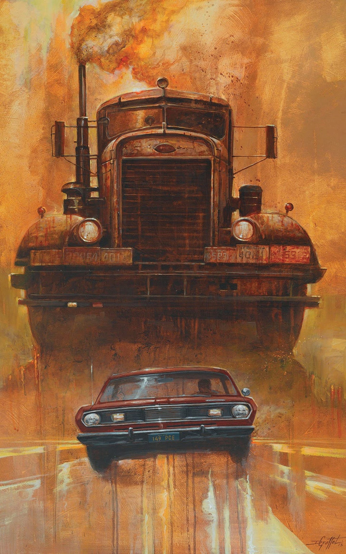 Duel 1971 Poster Duel 1971 Movie Gloss Poster 17 X 24 - Etsy UK | Truck art, Movie poster art ...