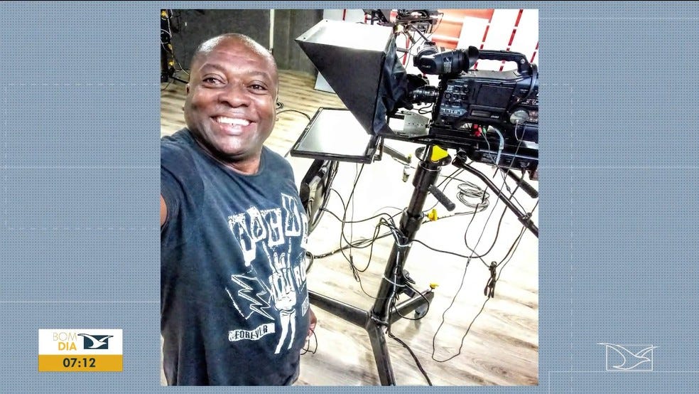 Juarez Lisboa entrou para o quadro de funcionários da TV Mirante em 1991, onde trabalhou por mais de 10 anos como cinegrafista de externa e estúdio — Foto: Reprodução/TV Mirante