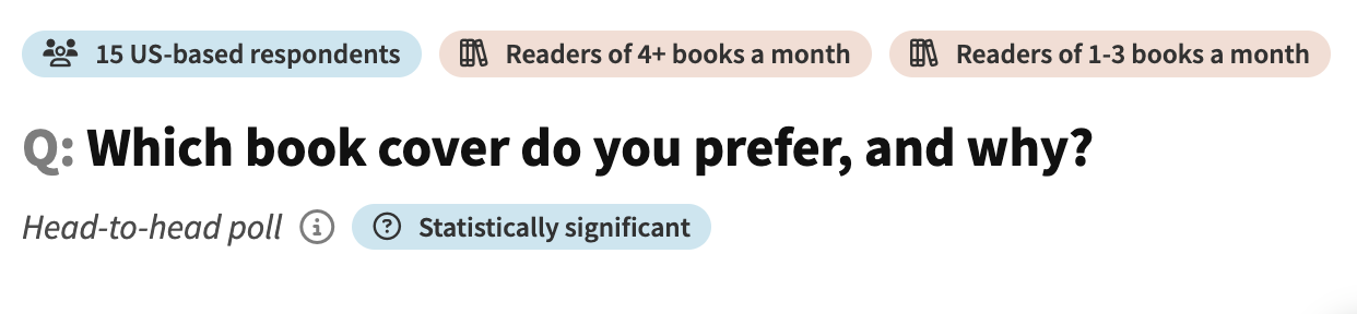 The test we ran for the book covers