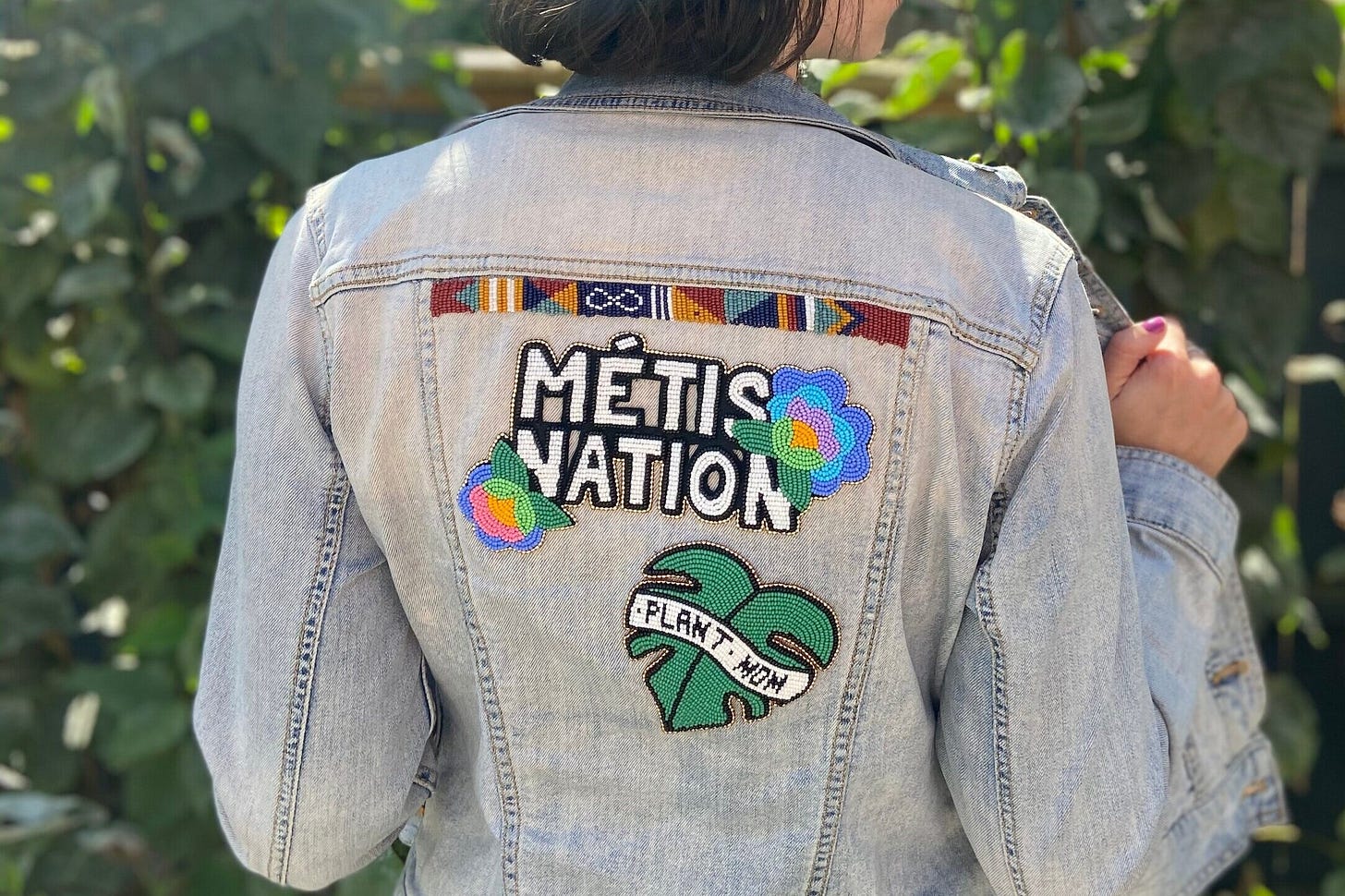 My “Métis Nation” patch that took approximately 5 months of beading on and off.