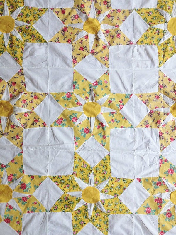 Yellow star patchwork quilt Yellow star patchwork quilt