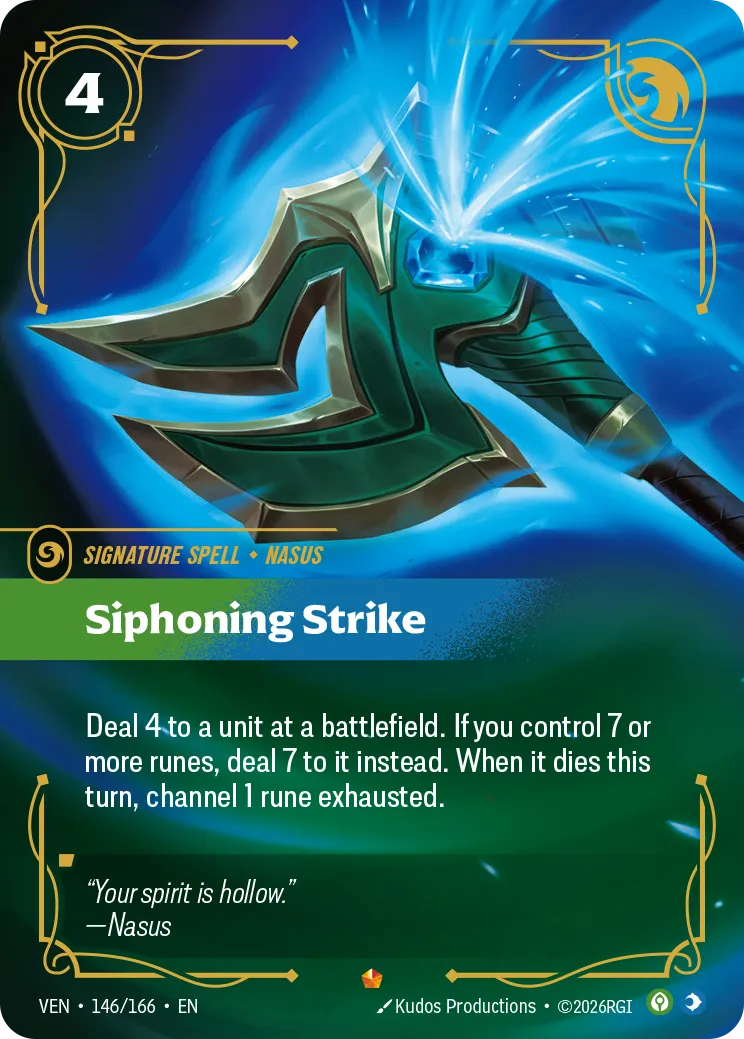 VEN-146 Siphoning Strike Card - Riftbound TCG VEN-146 Siphoning Strike Card - Riftbound TCG