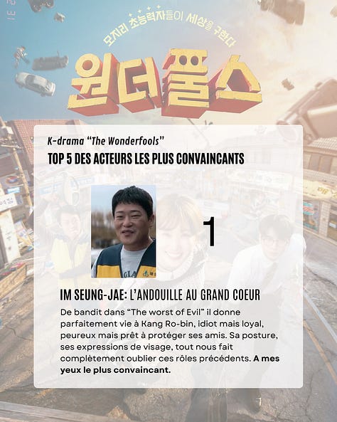 TOP 5 des Acteurs du K-drama the wonderfools