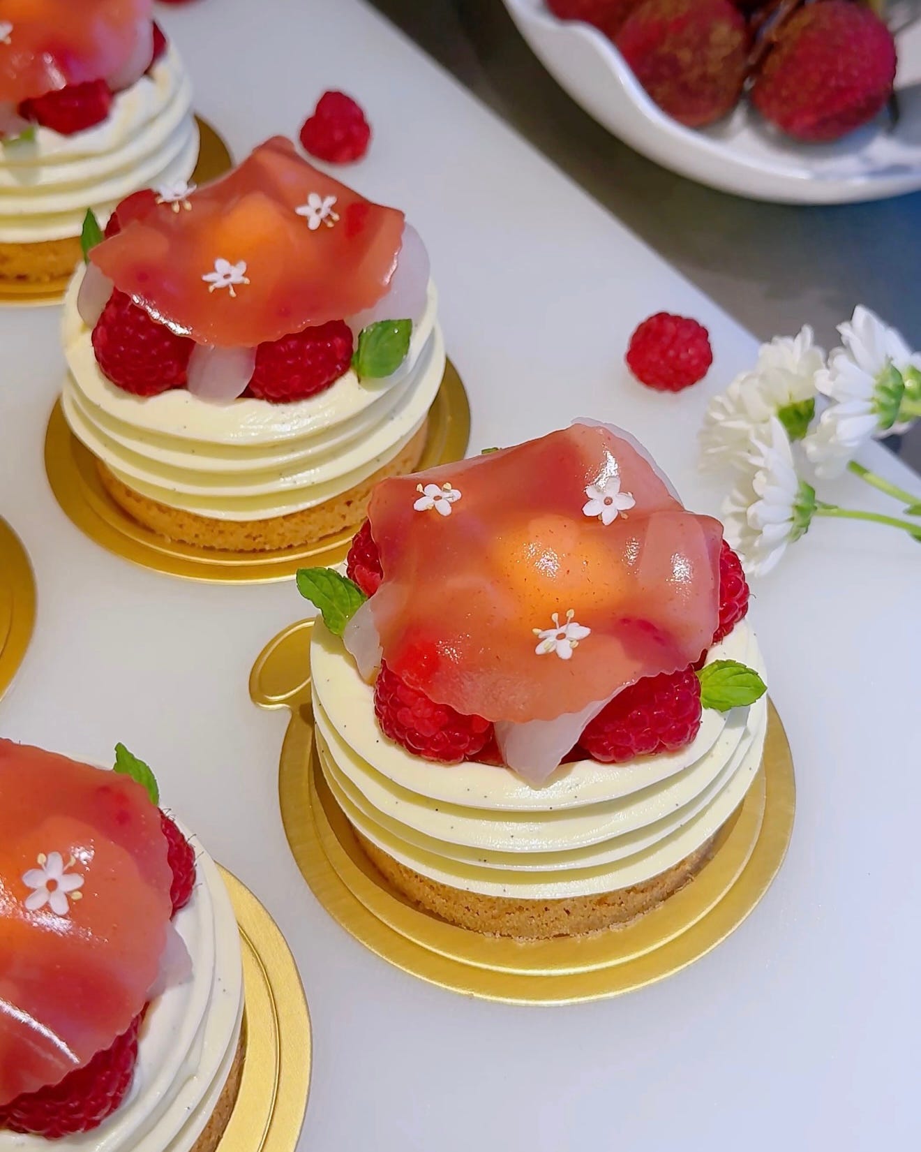 Raspberry Lychee Sablé Breton Tart - Soohyun Lee