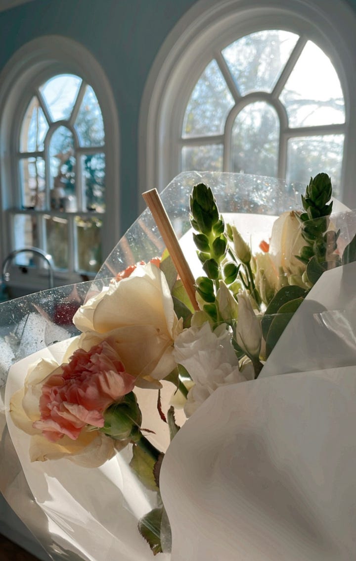 flowers in kitchen