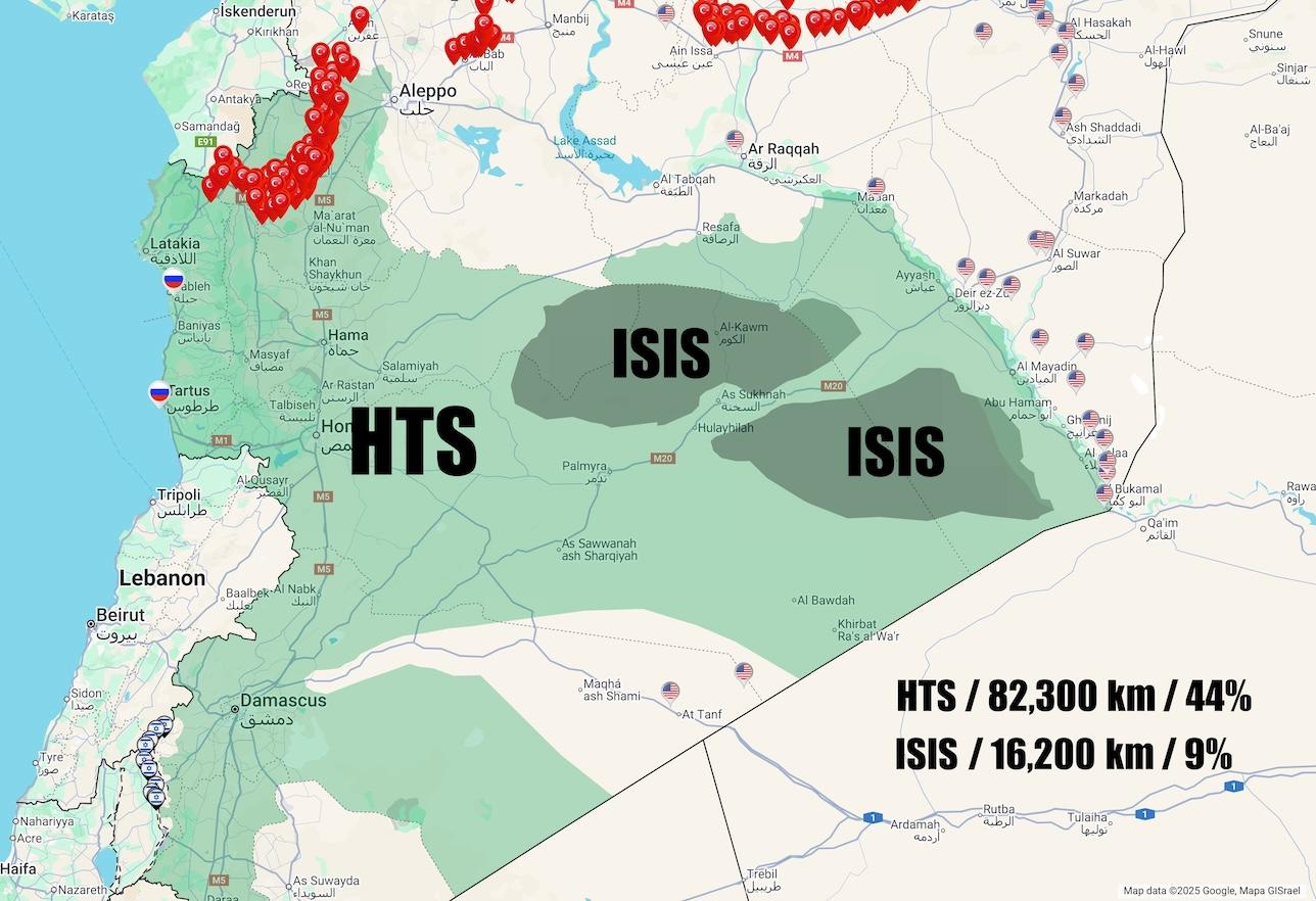 HTS and ISIS map