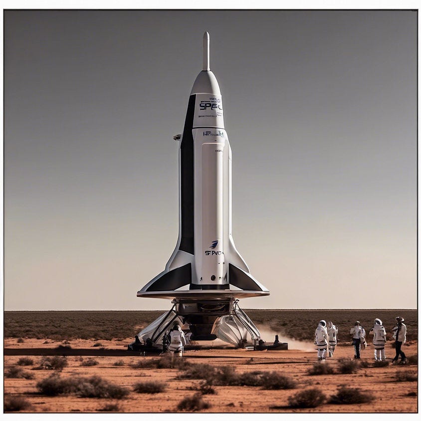 SpaceX future rocket ready to launch from an Australian outback location
