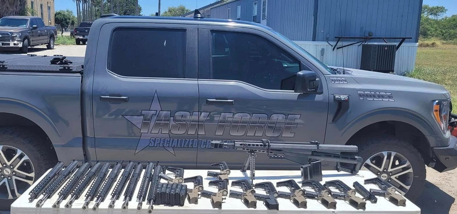 South Texas Task Force Agents are also intercepting smuggled weapons and ammunition being delivered to Mexican cartels (South Texas Task Force photo)