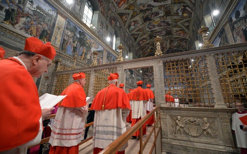 Catholics wait for white smoke at the Vatican as the conclave elects a ...