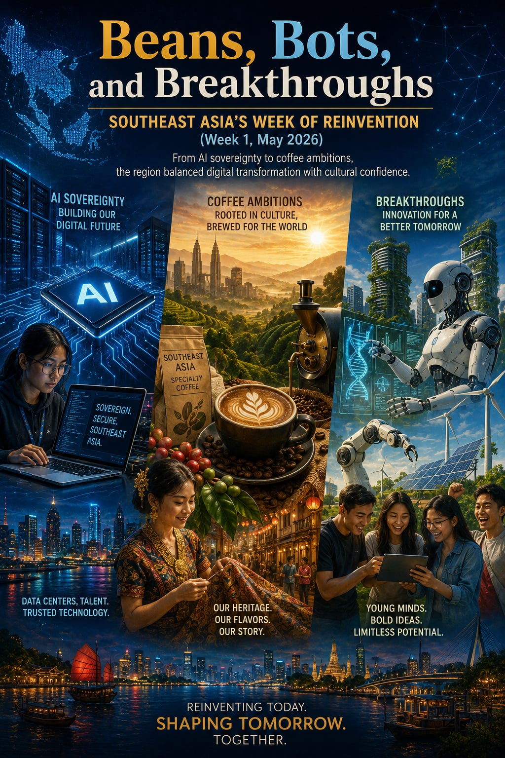 The Southeast Asia Desk weekly wrap featuring stories on AI sovereignty, green partnerships, coffee culture, regional music, and youth creativity.