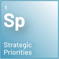 Graphic showing Element 1 in the High Performance Communications series. Styled like a periodic table element, the box is labeled “Sp” for Strategic Priorities.