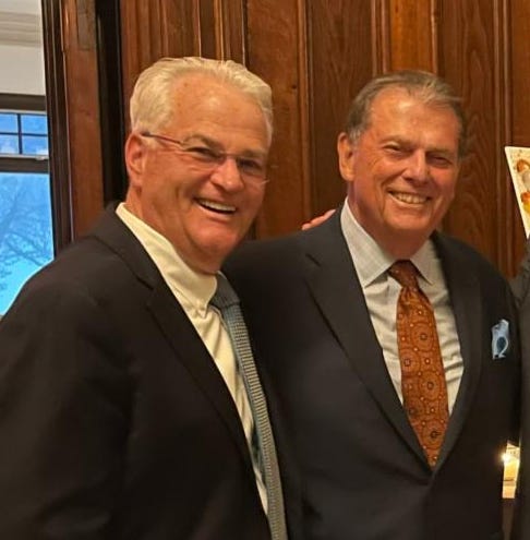 Staten Island District Attorney Michael E. McMahon [L] and Brian Laline [R] at an event at the Richmond County Country Club.