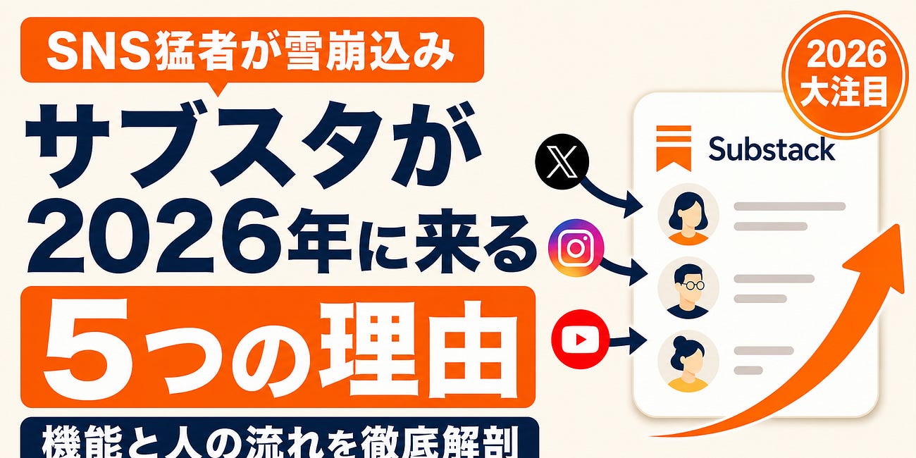 【SNS猛者が続々進出】サブスタが2026年に来る5つの理由｜機能と人の流れを徹底解剖