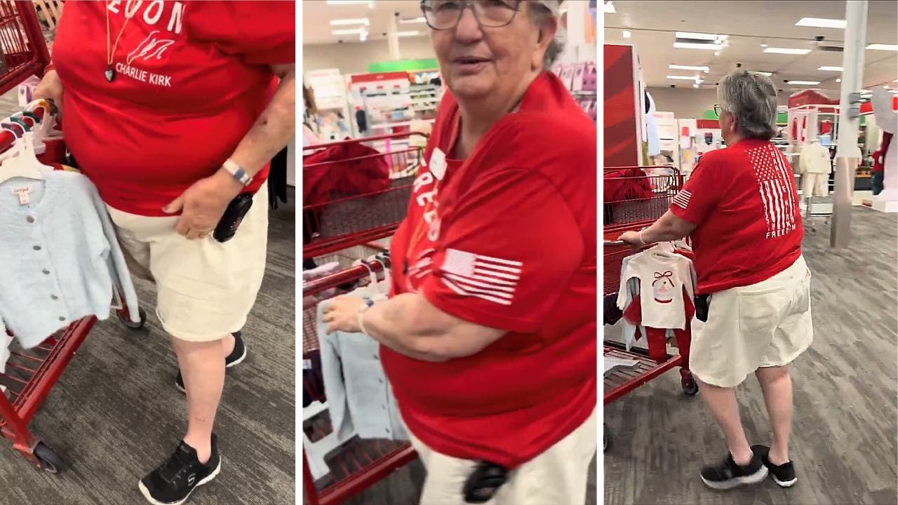 DERANGED Karen MELTS DOWN At Target Employee Wearing Charlie Kirk 'FREEDOM' Shirt - modernity DERANGED Karen MELTS DOWN At Target Employee Wearing Charlie Kirk 'FREEDOM' Shirt - modernity