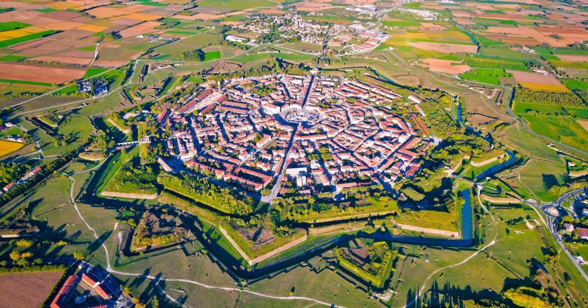 Palmanova, Italy, in the plain between Udine and Aquileia