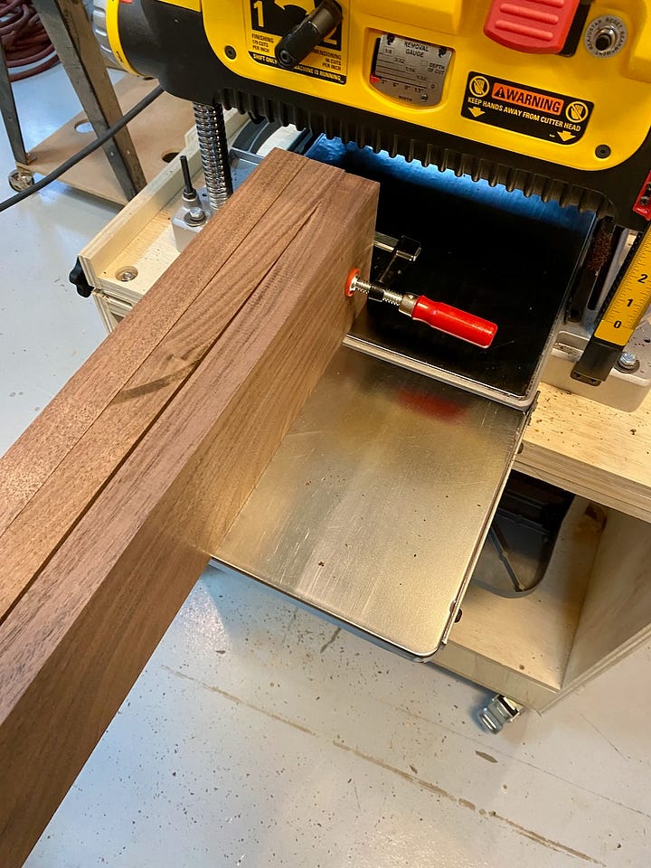 Starting with a rough-sawn board, I cut, ripped and jointed to be able to make the necessary parts.
