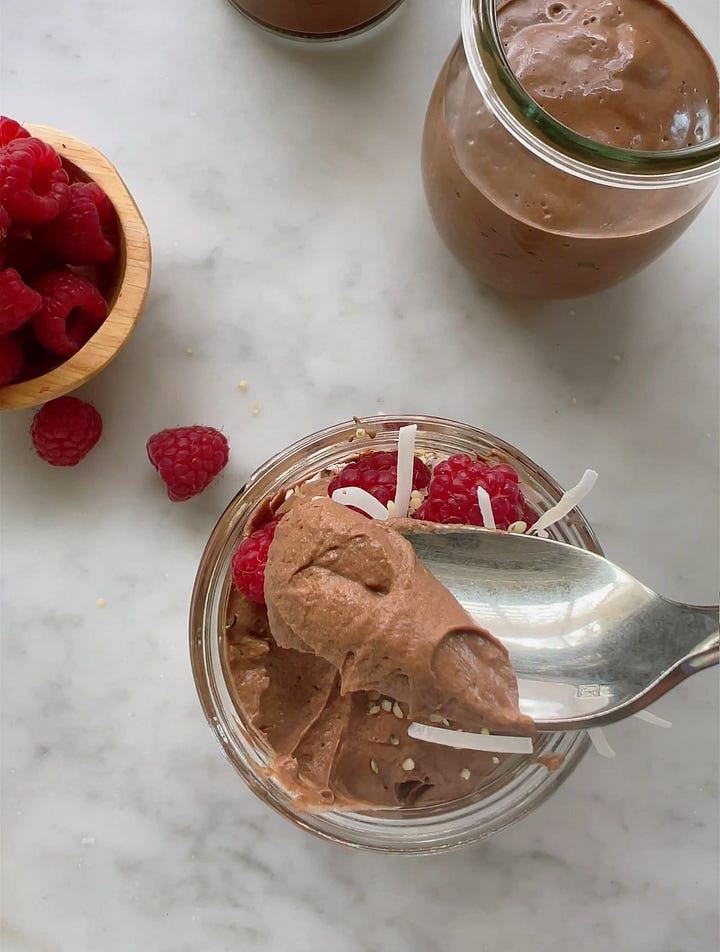 tropical chia bowl, gluten free samoa bars, protein pudding, slow cooker stuffed peppers