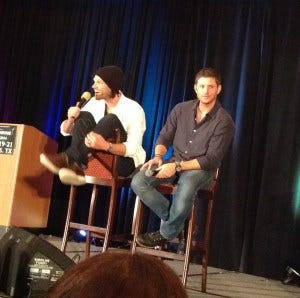 Jared demonstrates his flexibility