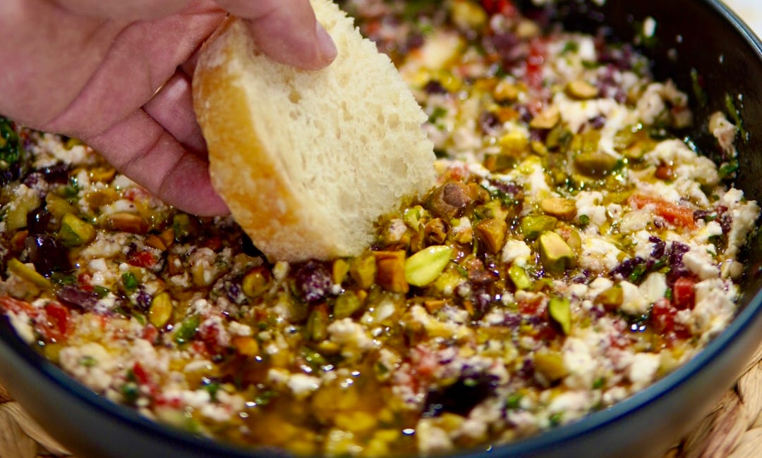 Baked Feta Greek Dipping Oil & Xinomavro 