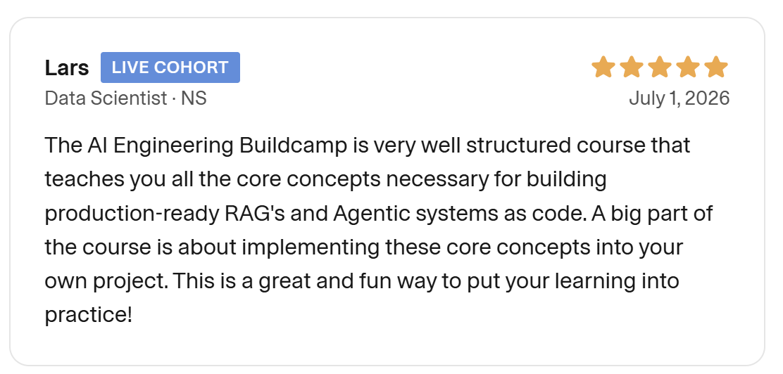 Lars review from July 2026 praising structure and project-based learning