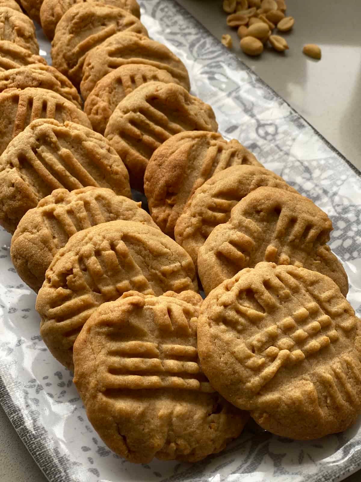 Tray of Chunky Peanut Butter Cookies. Tray of Chunky Peanut Butter Cookies.