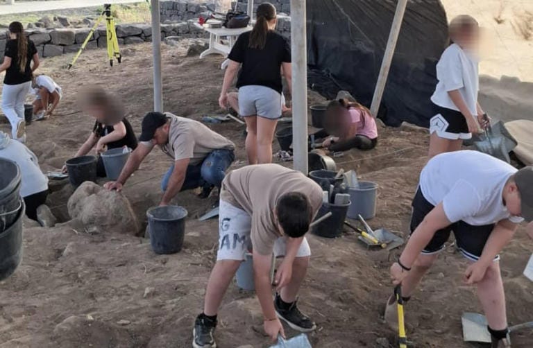 Educational dig at Korazim National Park in the Galilee Educational dig at Korazim National Park in the Galilee