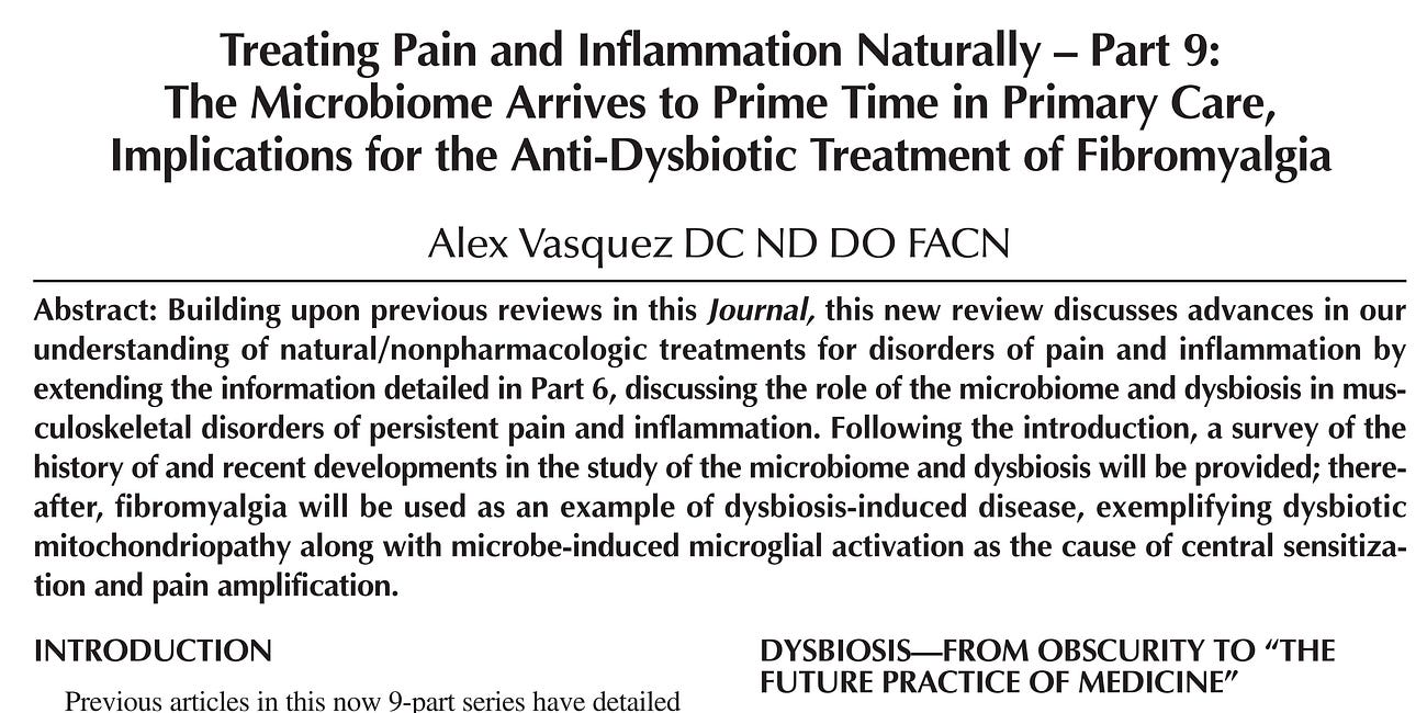 Microbial Basis of Fibromyalgia and its AntiDysbiotic Treatment