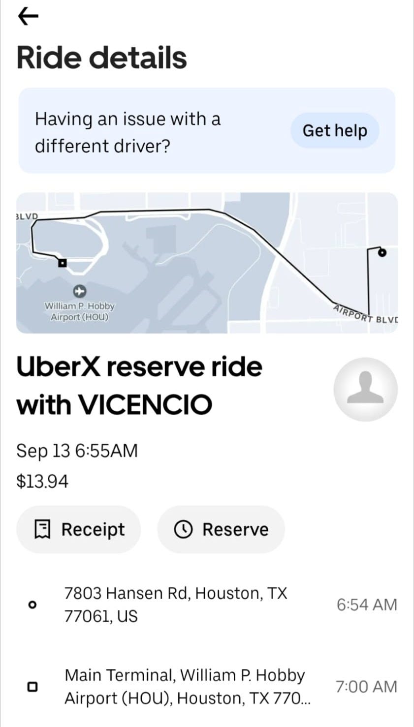 uber ride details uber ride details