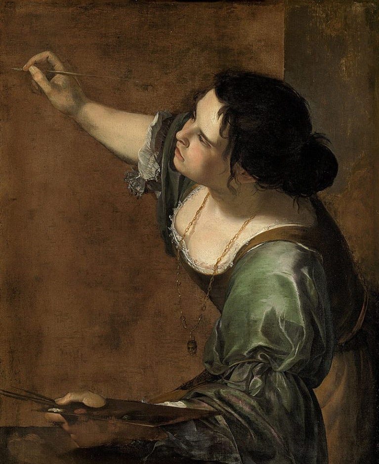 Female artist self-portraits: Artemisia Gentileschi painted this self-portrait while in London visiting Charles I in 1638. Female artist self-portraits: Artemisia Gentileschi painted this self-portrait while in London visiting Charles I in 1638.