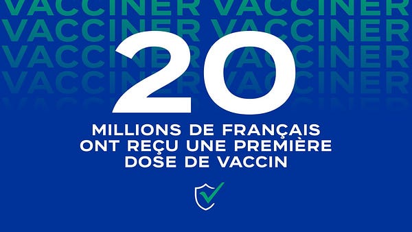 20 millions de français ont reçu une première dose de vaccin
