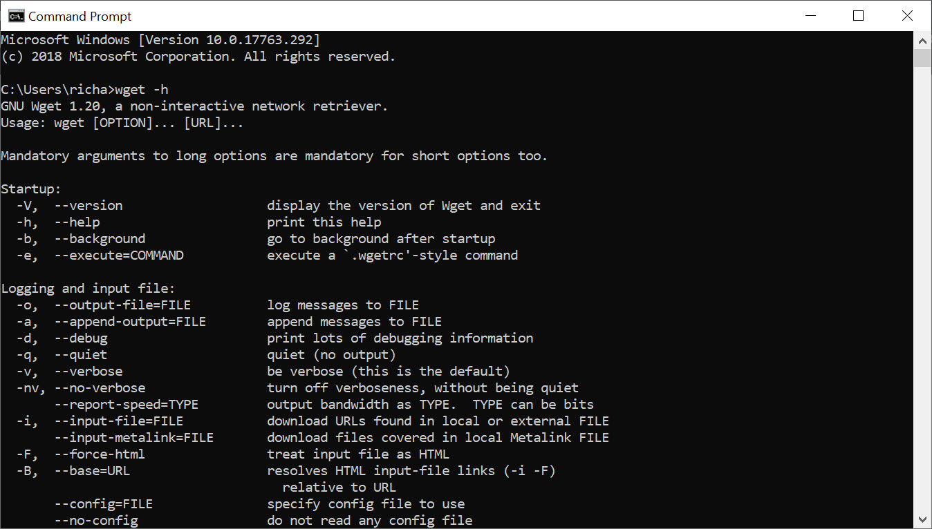 How to download, install and use WGET in Windows 10