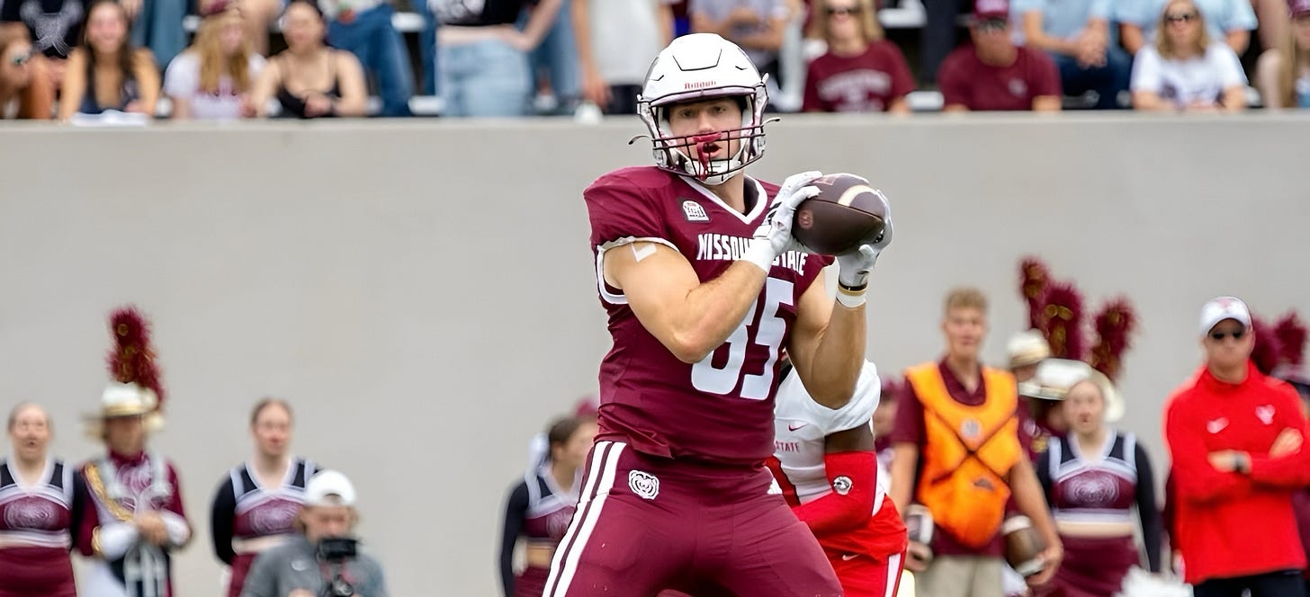 Missouri State tight end transfer Lance Mason commits to the Wisconsin Badgers