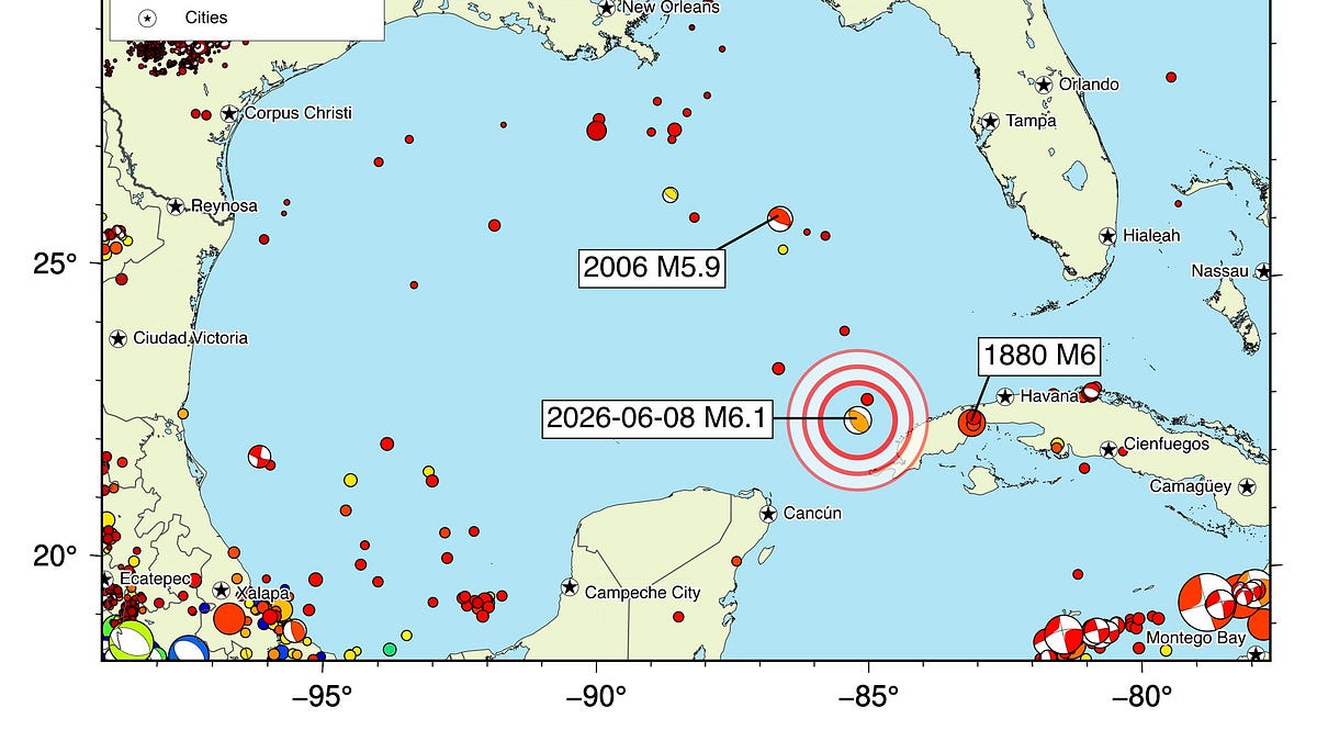 M6.1 earthquake strikes northwest of Cuba