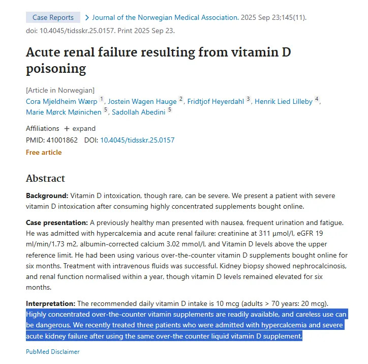 Vitamin D Supplementation Risks