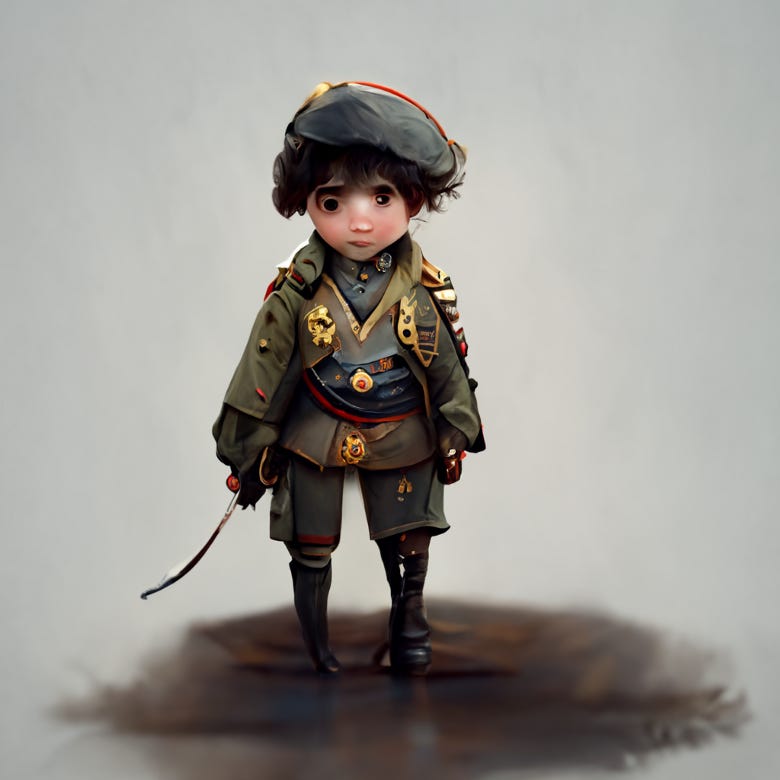 A digital drawing of Napoleon as a short boy