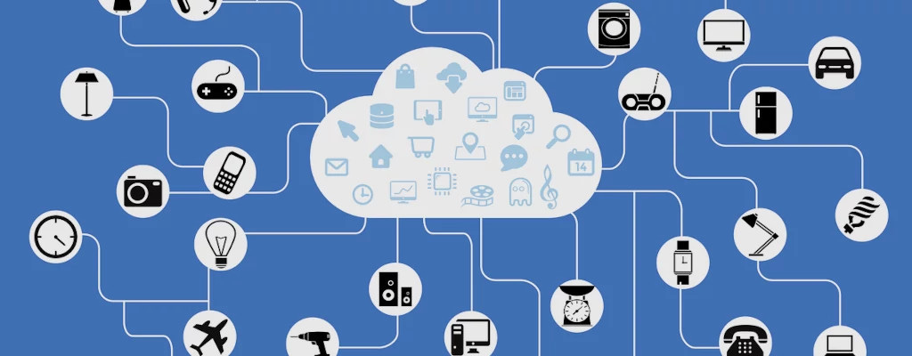 A diagram of a cloud with many different apps, communicating with one another.