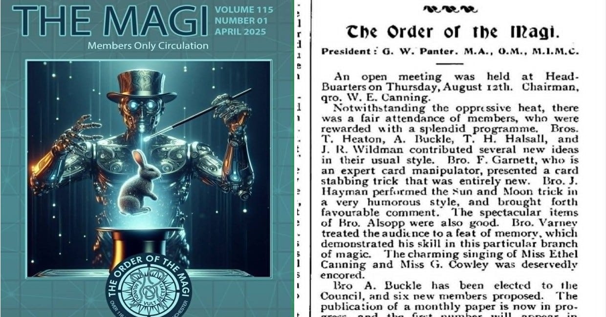 The Magi Magazine Club Journal of Manchester's Magic Club & Magical Society for Magician's - New Evidence Shows it was first published in October 1909