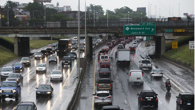Traffic slows down in both directions along I-94 near Woodward in Detroit in 2013. Traffic slows down in both directions along I-94 near Woodward in Detroit in 2013.