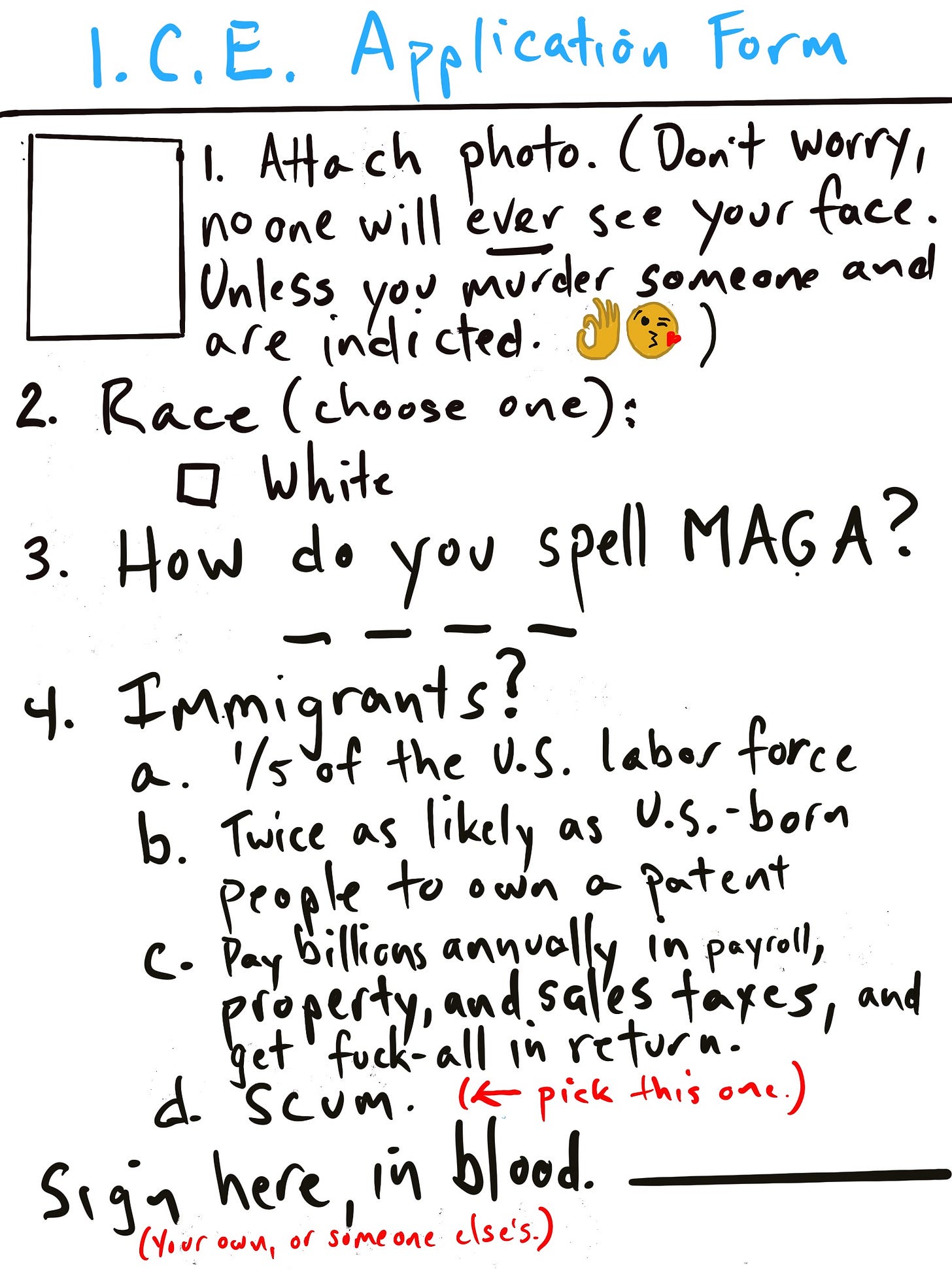 ICE application form