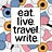 eat. live. travel. write. newsletter