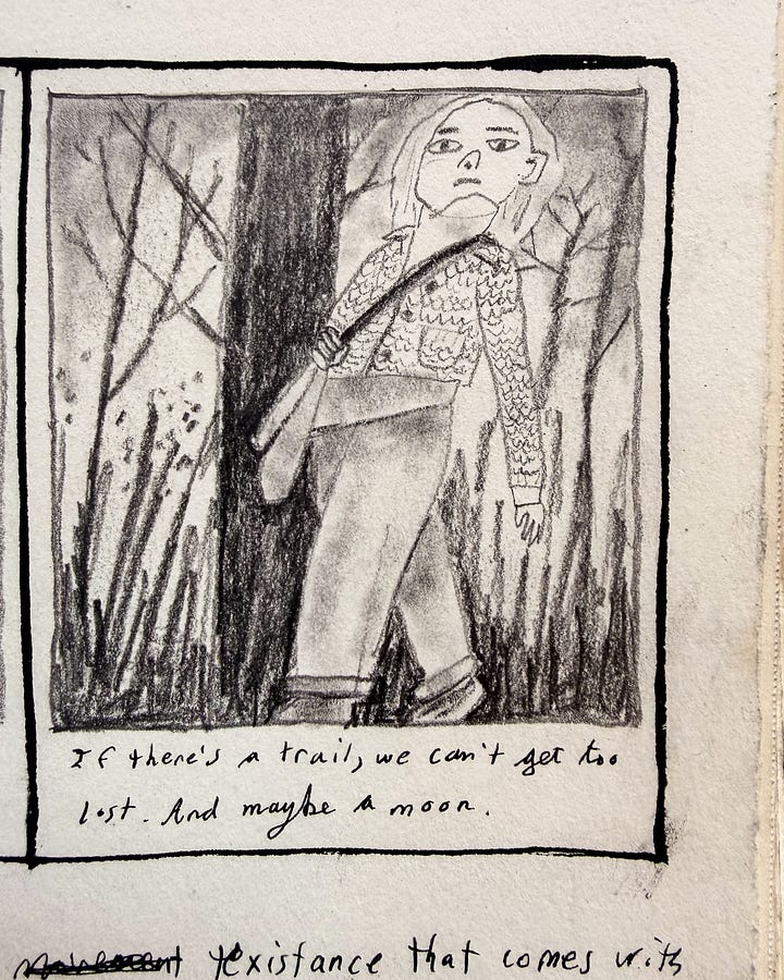 pencil and graphite, graphic novel