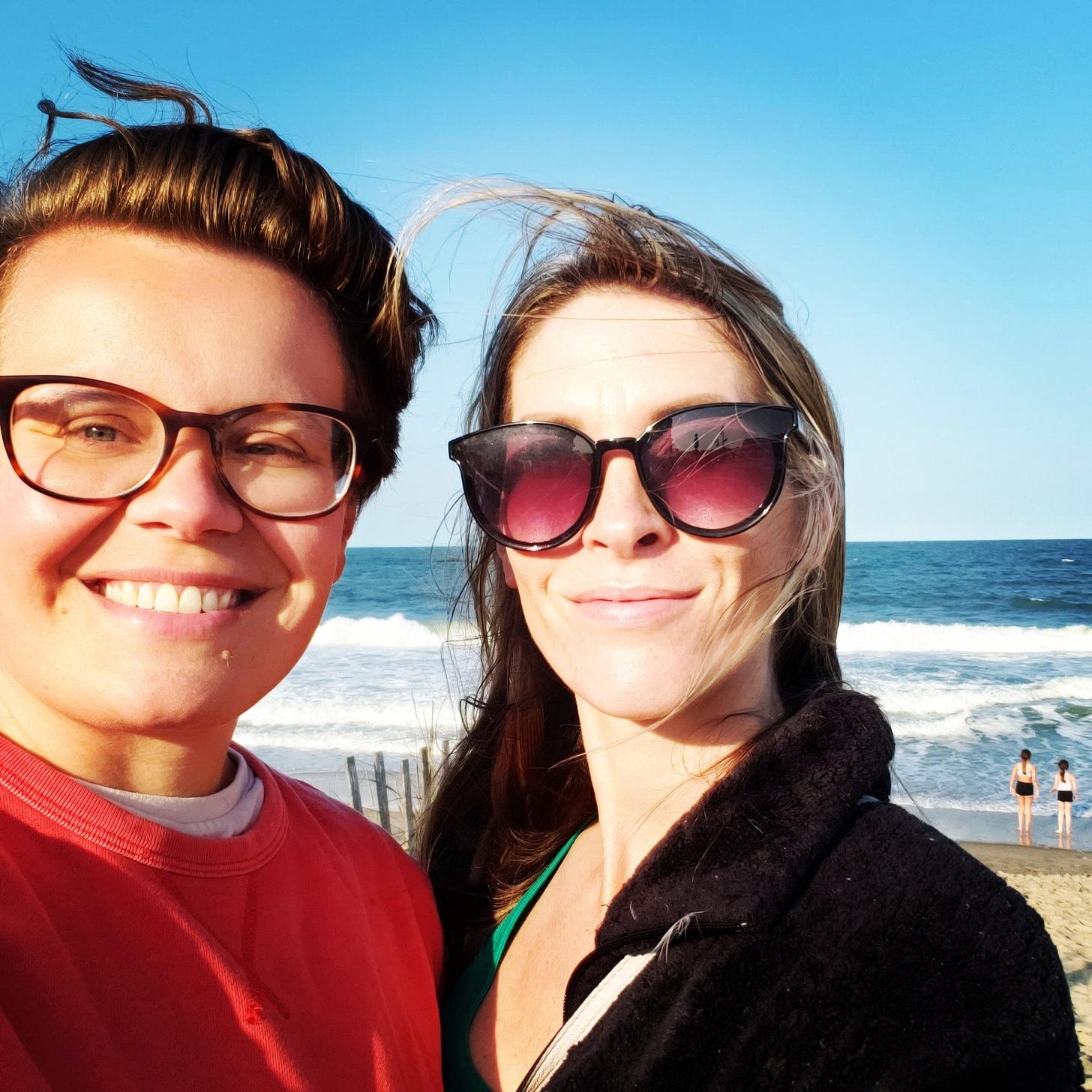 May be an image of 2 people and beach