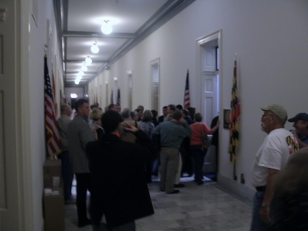 It's a touch blurry with no flash, but you can tell the hallway was full of people urging Frank Kratovil to just say 'no' to Pelosicare. It's a touch blurry with no flash, but you can tell the hallway was full of people urging Frank Kratovil to just say 'no' to Pelosicare.