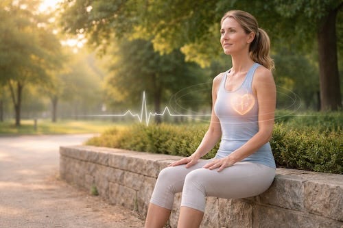 Healthy Caucasian woman, ~40 years old , Natural, relatable, trustworthy appearance, Lean, realistic body proportions, Calm, confident facial expression, Light sporty outfit in Outdoor park setting with a sports ground, Soft natural greenery, trees, and open space in background Golden, Exercise performed: Wall sit against a low park wall Healthy Caucasian woman, ~40 years old , Natural, relatable, trustworthy appearance, Lean, realistic body proportions, Calm, confident facial expression, Light sporty outfit in Outdoor park setting with a sports ground, Soft natural greenery, trees, and open space in background Golden, Exercise performed: Wall sit against a low park wall