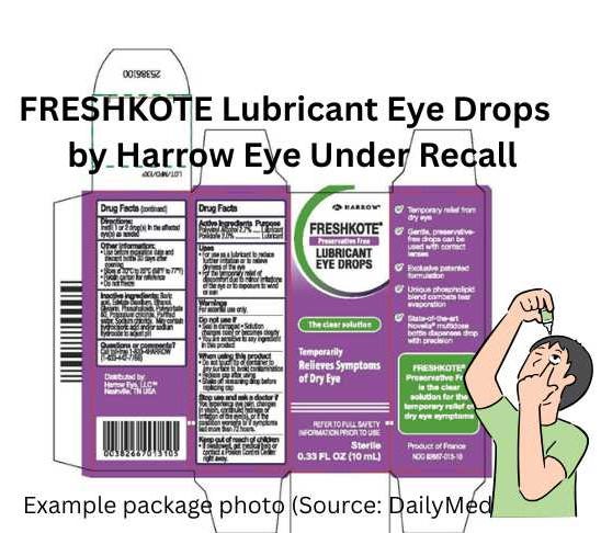 FreshKote Lubricant by Harrow Eye Recall